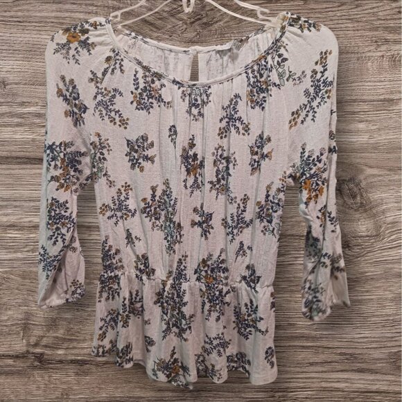 Lucky Brand Womens XSmall Floral Button-Shoulder Blouse - Picture 6 of 11